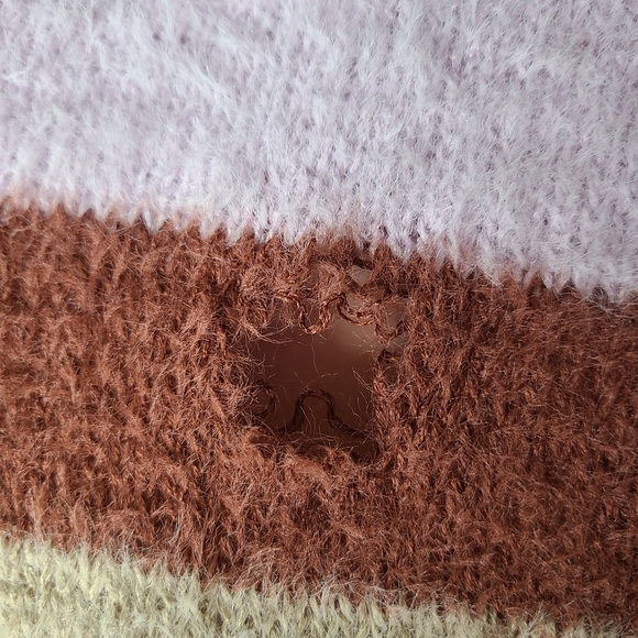 LAST CHANCE! Louna multi striped high neck purple sweater - Picture 7 of 7